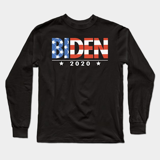 Joe Biden 2020 For President Democrat USA American Flag Design Long Sleeve T-Shirt by ScottsRed